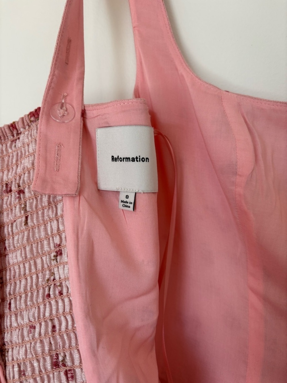 NEW Reformation Janu Midi Linen Dress Noelia Pink Floral | US 0 UK 4 - Picture 13 of 14